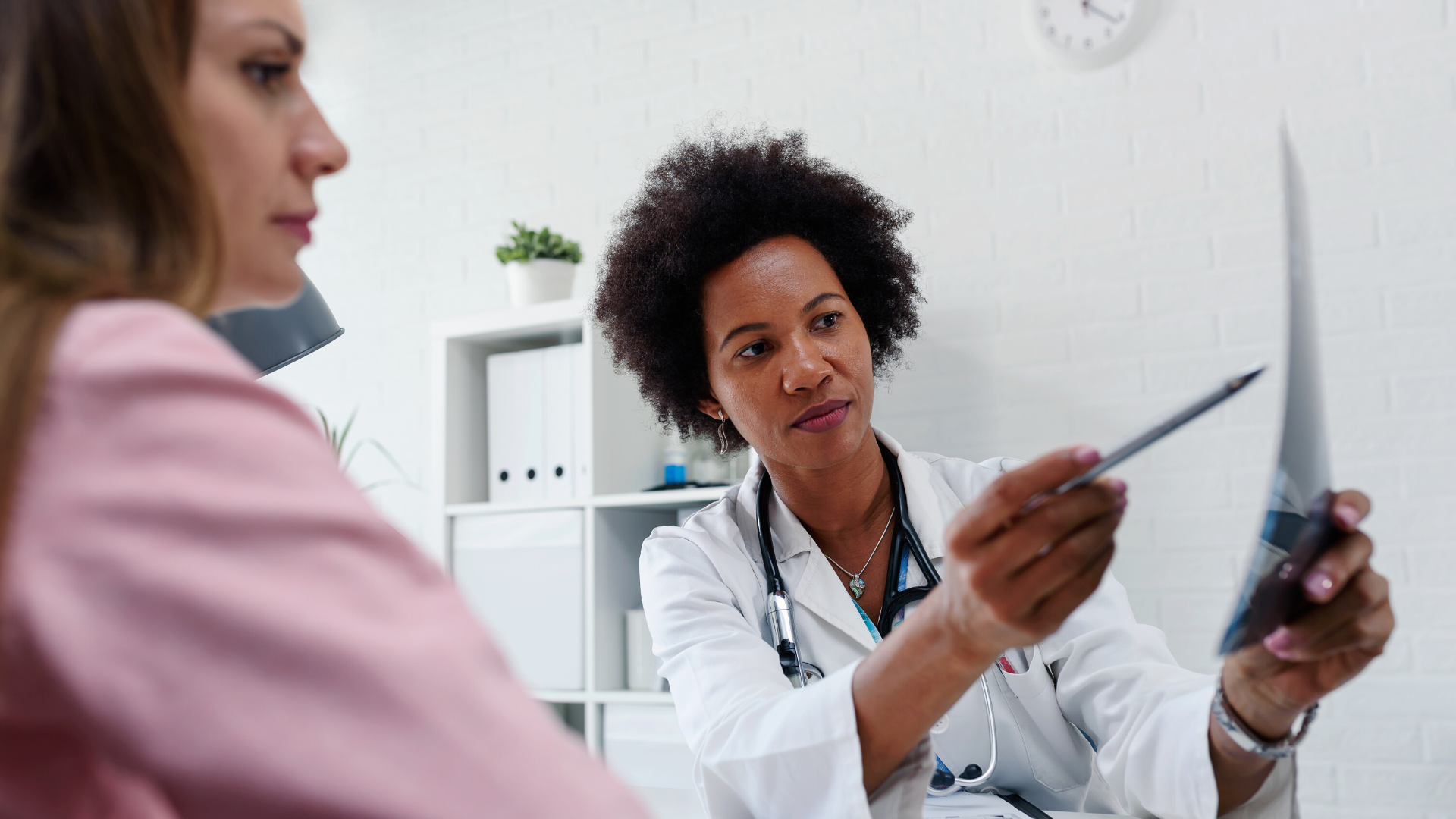 Woman seeking medical advise.