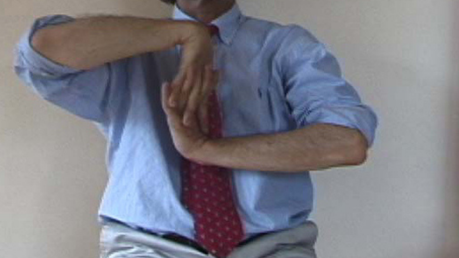 A palms facing down exercise for maintaining healthy wrists
