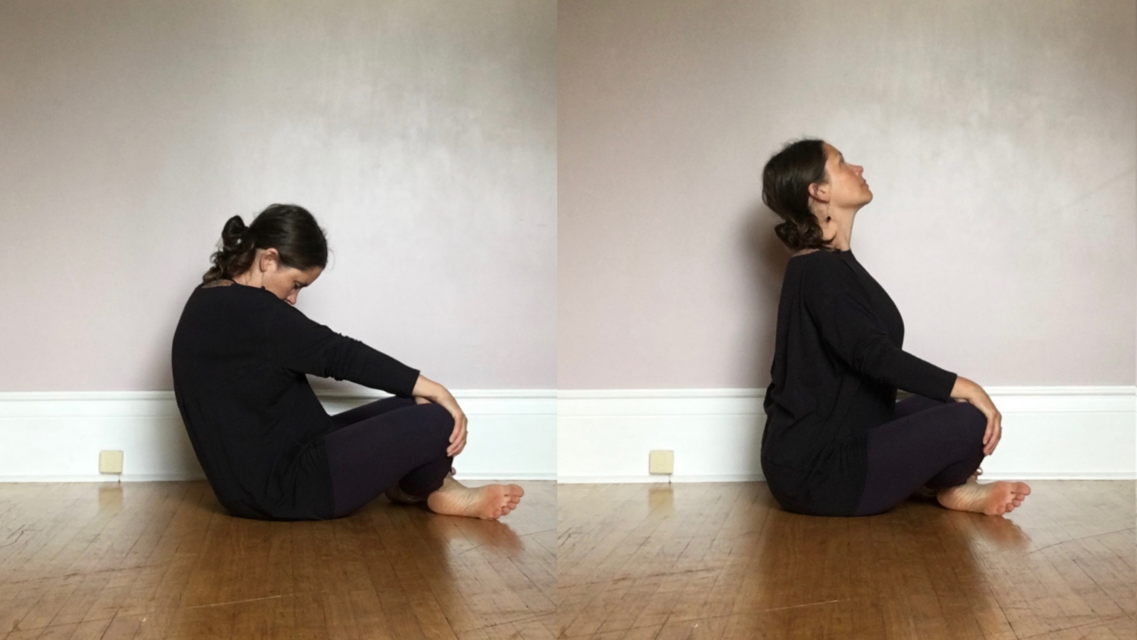 Seated Cat Cow Pose to relieve stress, and for overall pelvic health