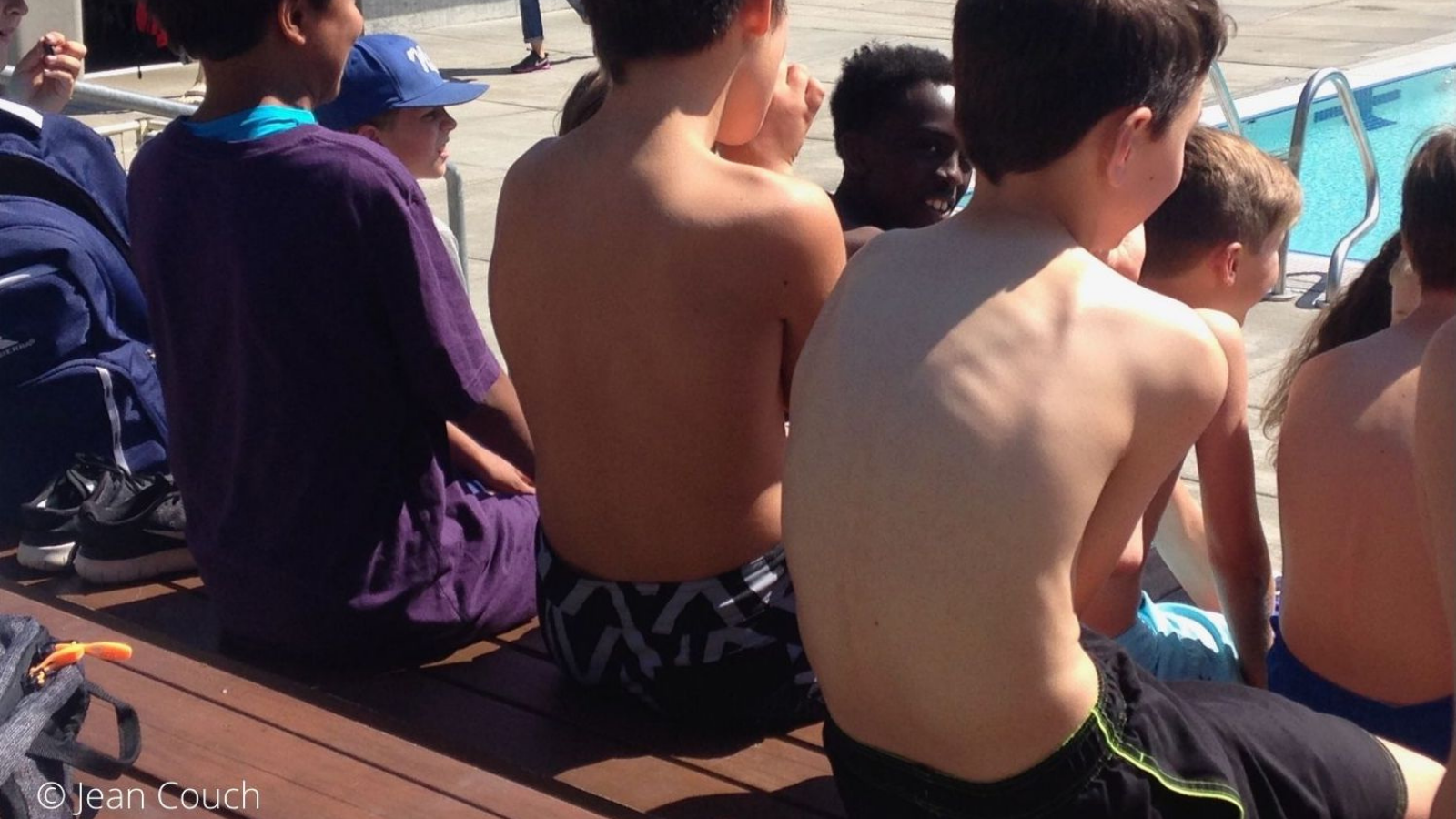 Young boys with very poor posture shown in image