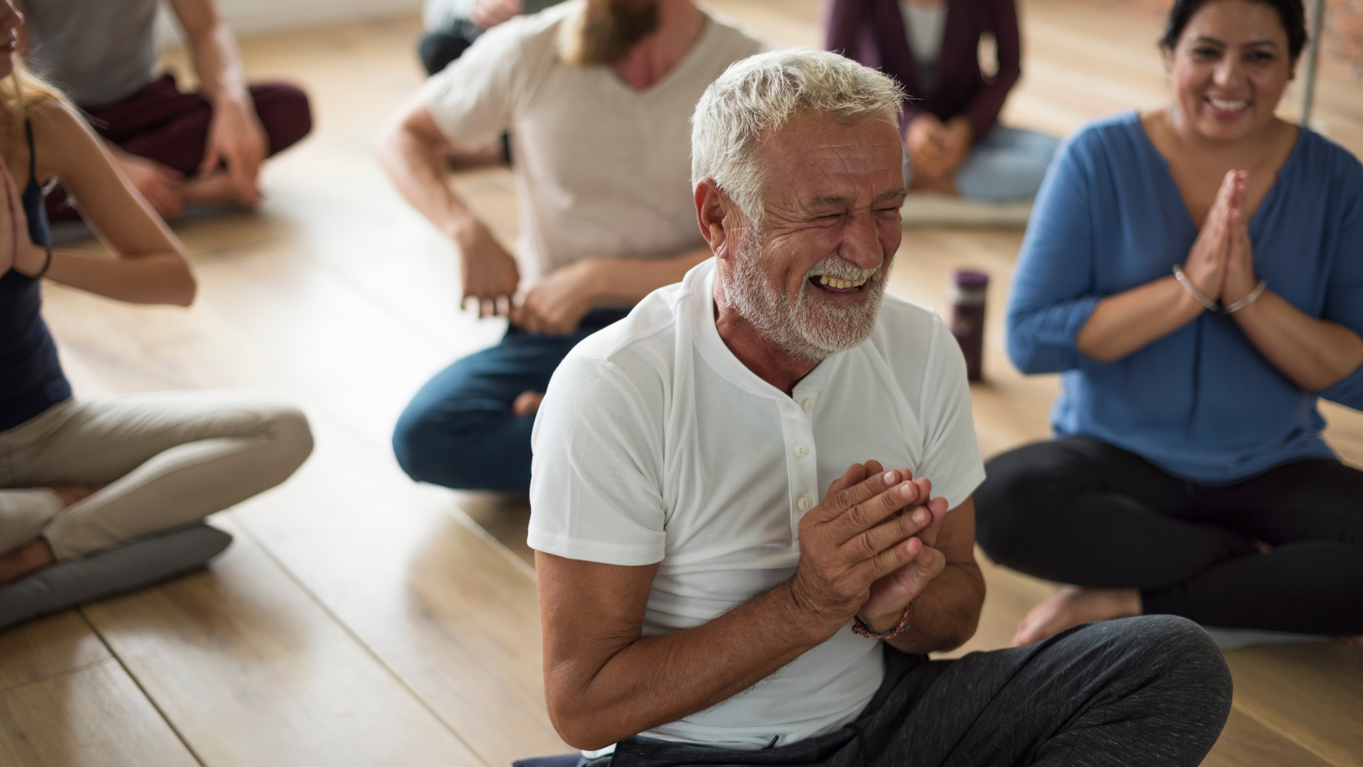 Diverse Yoga Class relaxing and enjoyment concept that adds to life balance.