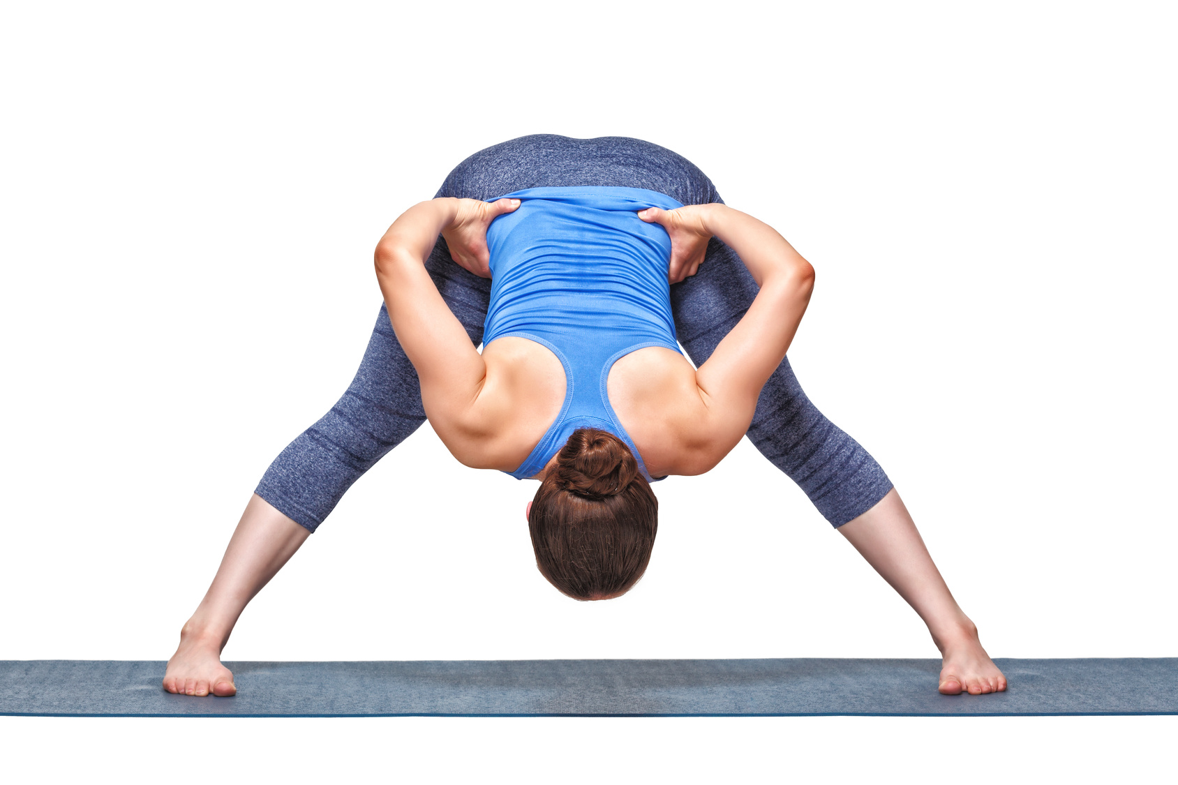 Wide, Legged, Standing, Forward, Fold, grounding, standing, asana, symmetrical, stance, yoga, stretch, inversion, decompress the spine, beginner, Prasarita, Padottanasana, A 