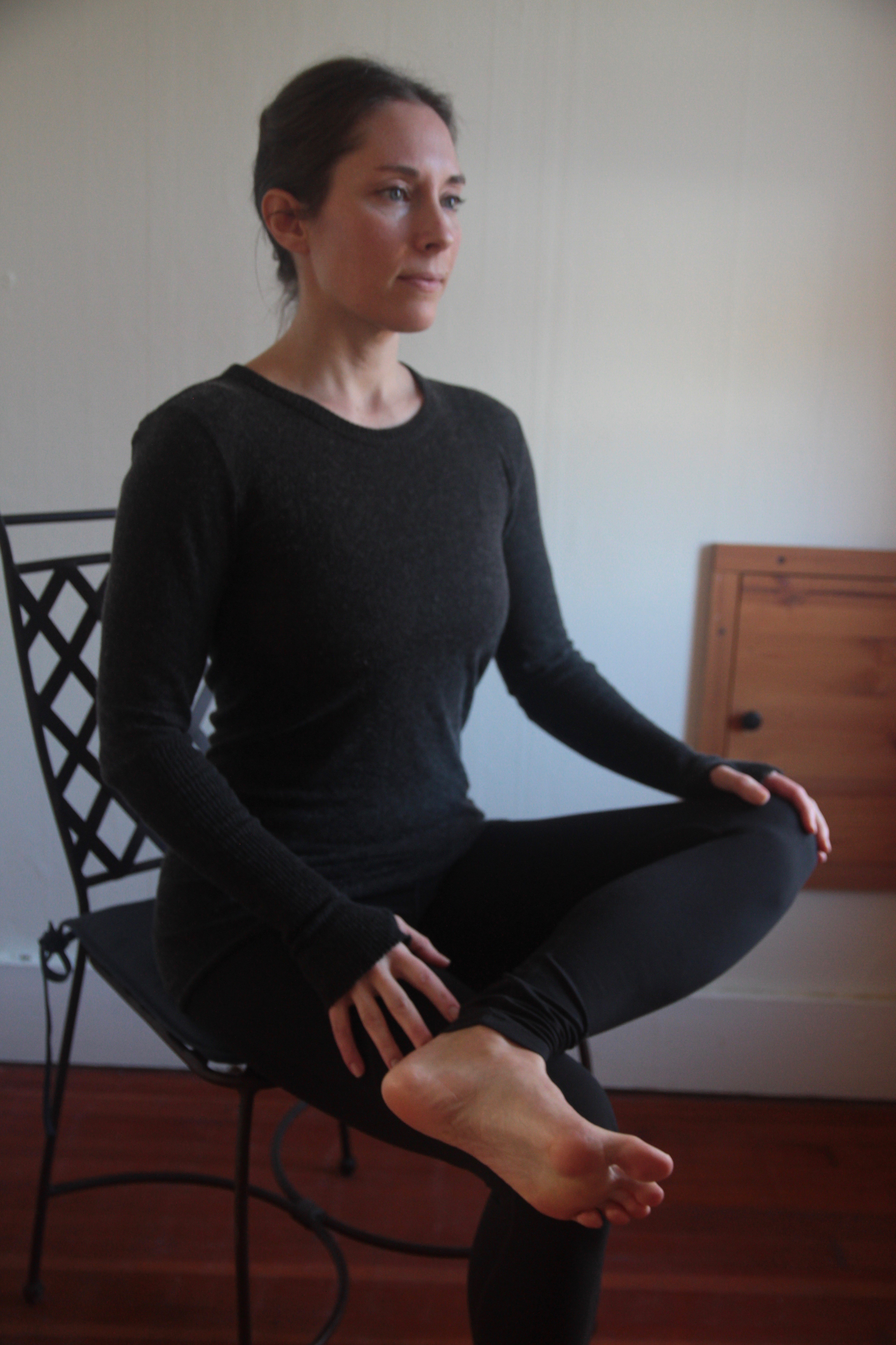 Pigeon Pose, chair yoga, yoga at the office, stress release yoga, beginner's yoga Pigeon Pose, chair yoga, yoga at the office, stress release yoga, beginner's yoga