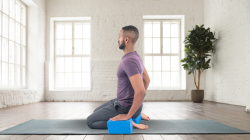Using Props mindfully, as in this Virasana is a great way to avoid yoga-related injuriesu