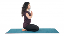young woman practicing yoga hero's pose, Virasana