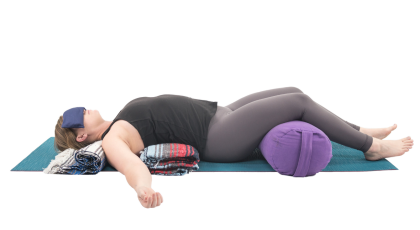 Restorative Mountain Brook Pose as a great way to prepare for a good night's sleep