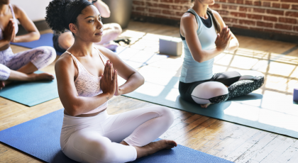 Yoga student and calming practices that help regulate vagal nerve response
