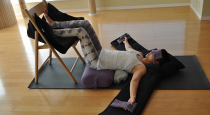 Instant Maui is a comfortable supported restorative pose.