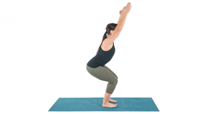 How to practice yoga for pelvic floor health and urinary incontinence in Chair Pose (Utkatasana)