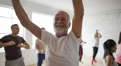 Man practicing yoga for increased well being and goodness
