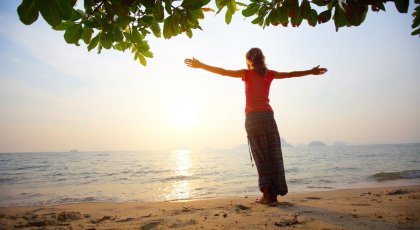 Yogic breathing for stress relief