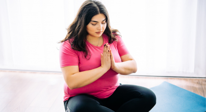 woman practicing yogic meditation