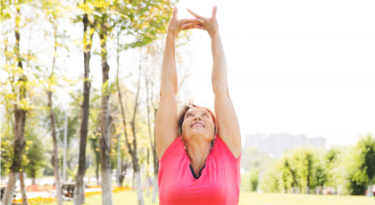 Older woman practicing yoga for arthritis relief
