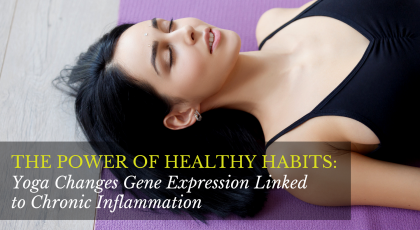 Woman doing yoga in Corpse Pose (Shavasana) for healthy habits