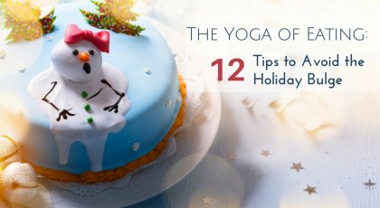 A picture of a cake with an icing snowman clutching their stomach on a table during the holidays
