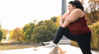 Woman practicing yoga lunge for calming the mind