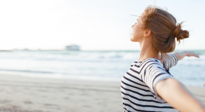 woman practicing yogic wisdom of self-compassion and self-care