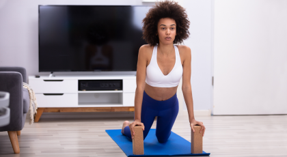Woman practicing yoga for healthy wrists 