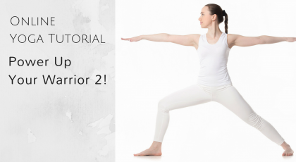 woman practicing yoga, Warrior II, Virabhadrasana II