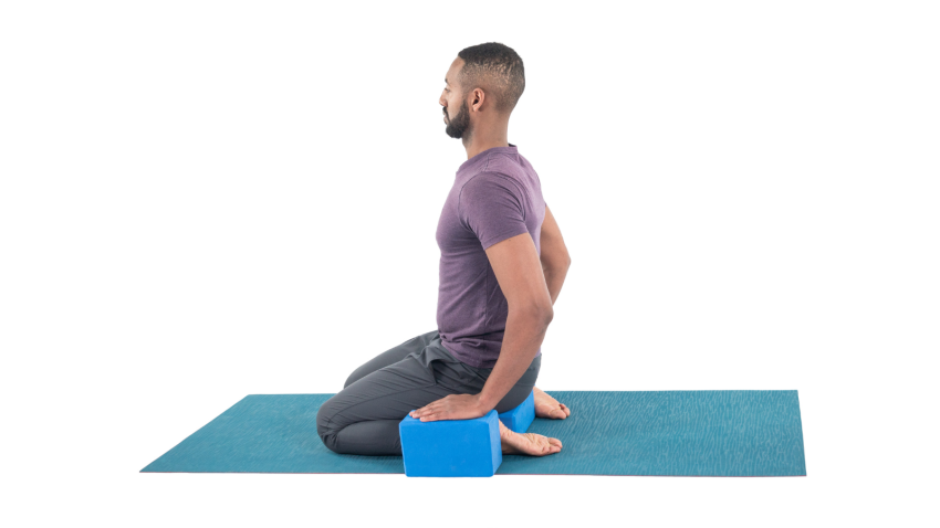 Hero's Pose or Virasana is a comfortable alternative yoga seated pose.