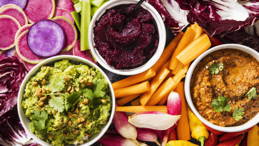 Healthy, colorful, nutritious food How to eat a nutritious healthy diet with a rainbow of colorful vegetables and fruits