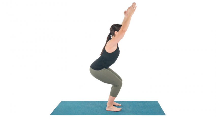 How to practice yoga for pelvic floor health and urinary incontinence in Chair Pose (Utkatasana)