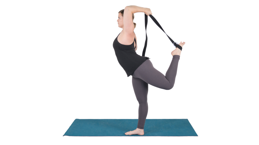 How to practice Dancer Pose or Natarajasana, or Baby Dancer Pose variations student doing Natarajasana, Dancer Pose, Dancer Pose variations