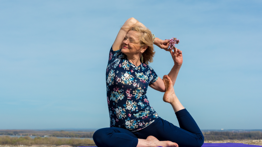 Yoga woman to help anxiety and depression in Pigeon Pose (Kapotasana) Yoga woman to help anxiety and depression in Pigeon Pose (Kapotasana)