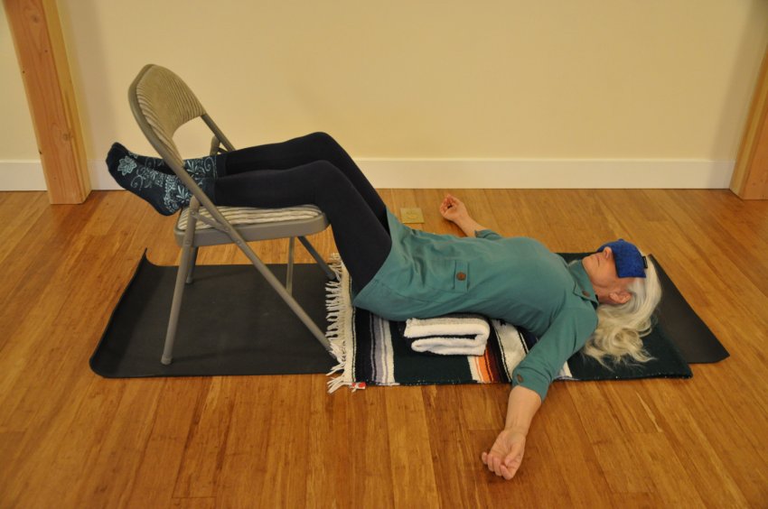 Supported Viparita Karuna Supported Viparita Karani, Legs Up the Wall Pose