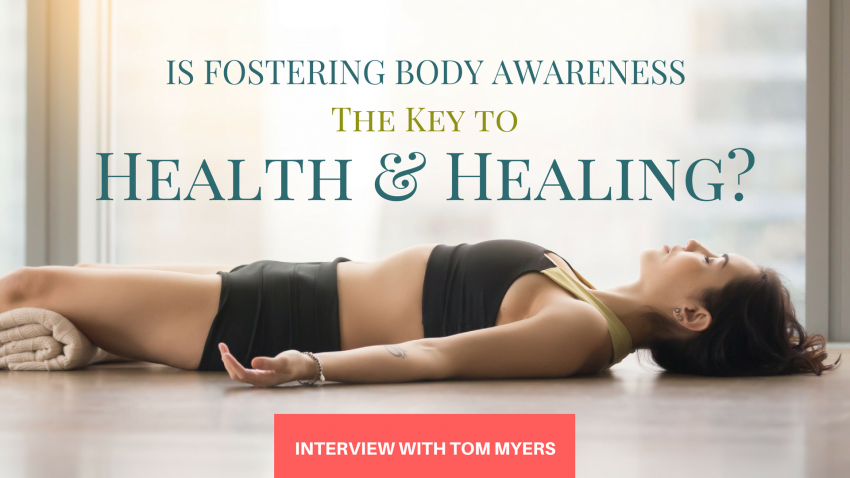 A woman in supported Corpse Pose (Shavasana) to promote body awareness and health