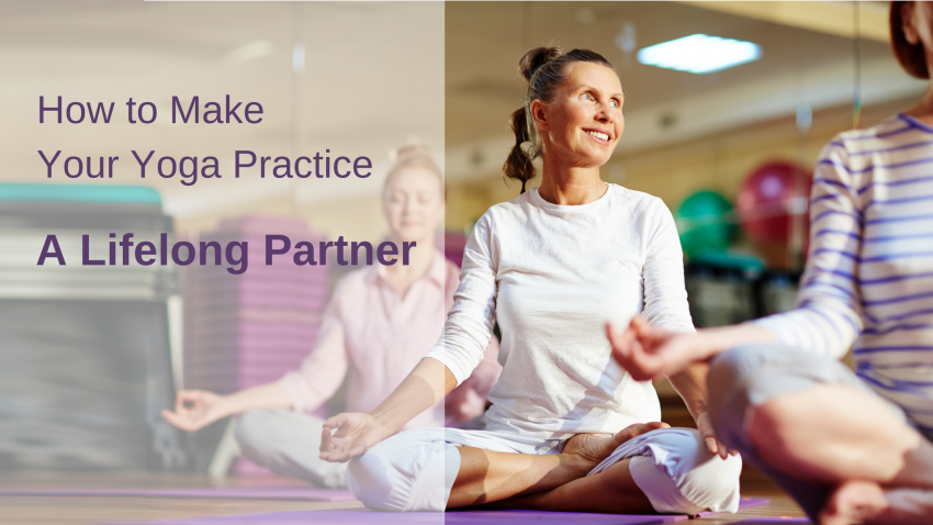 mature yoga class Older women in meditation pose