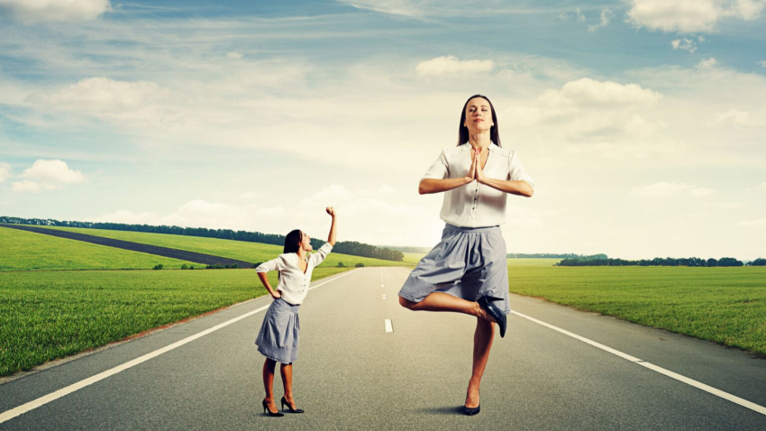 yoga woman practicing tree pose in high heels yoga woman practicing tree pose in high heels