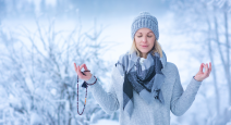Taking your yoga practice outside for fresh air and sun will help you fight the winter blues.