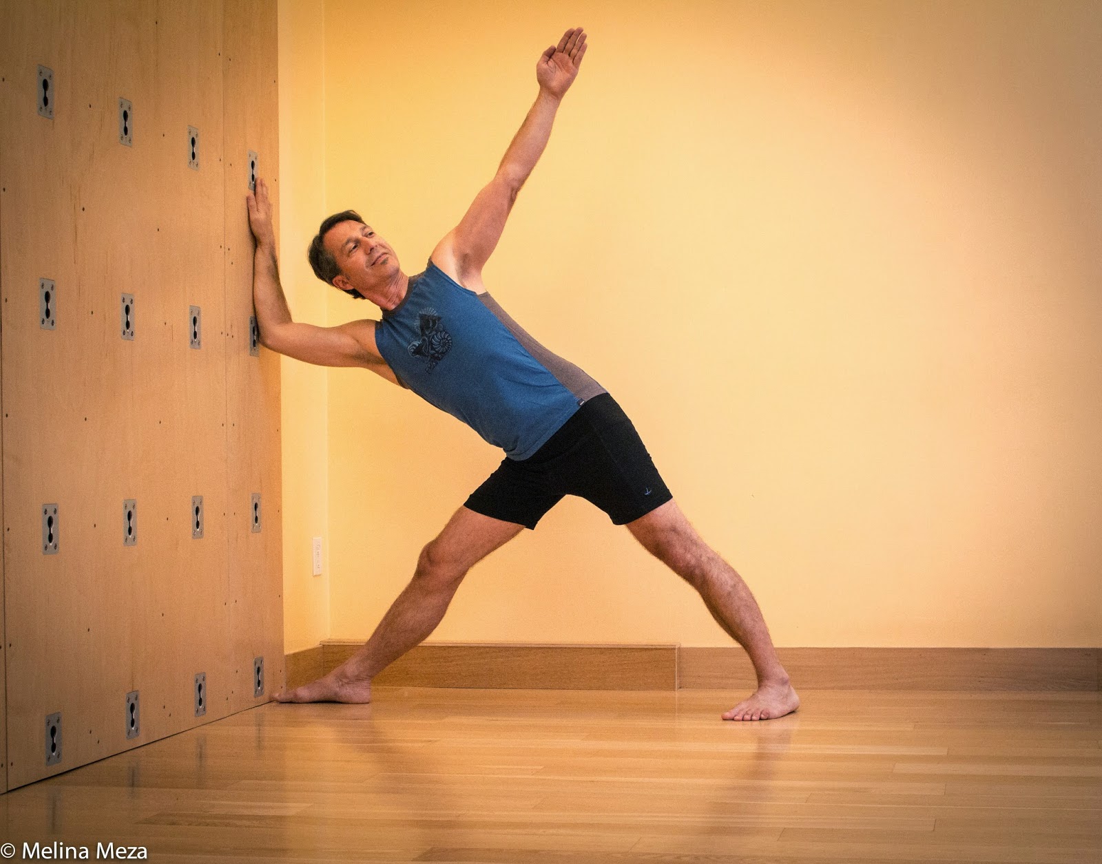 Trikonasana, Triangle pose, Strengthening pose, beginner's yoga, preparatory standing pose, yoga-at-the-wall, support in poses